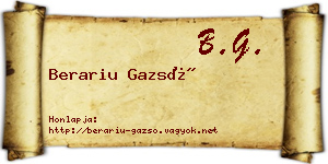 Berariu Gazsó névjegykártya